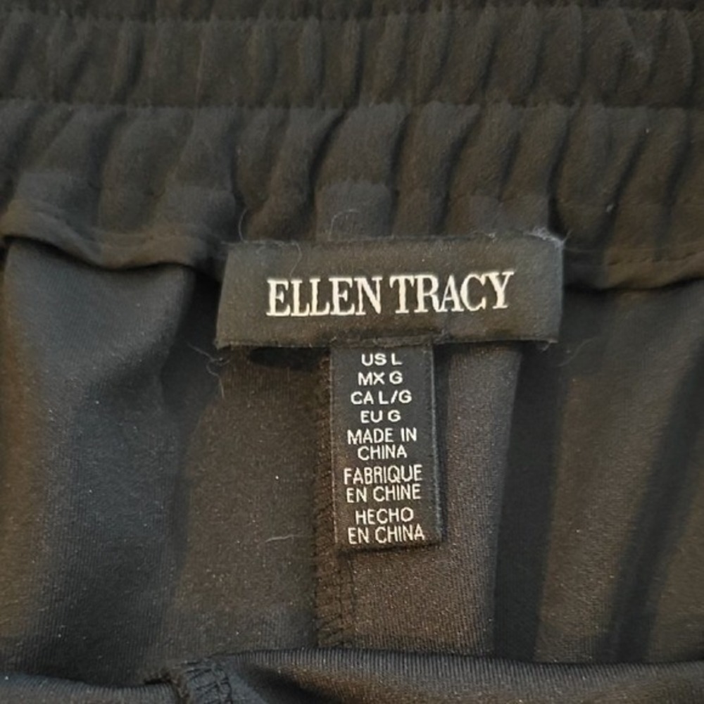 Ellen Tracy Womens Black Sailor Shorts Gold Button High Waist Pleated Size Large - Picture 5 of 5